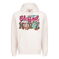 Pale Pink blessed nurse Premium Hoodie - NancyCooperArtShop