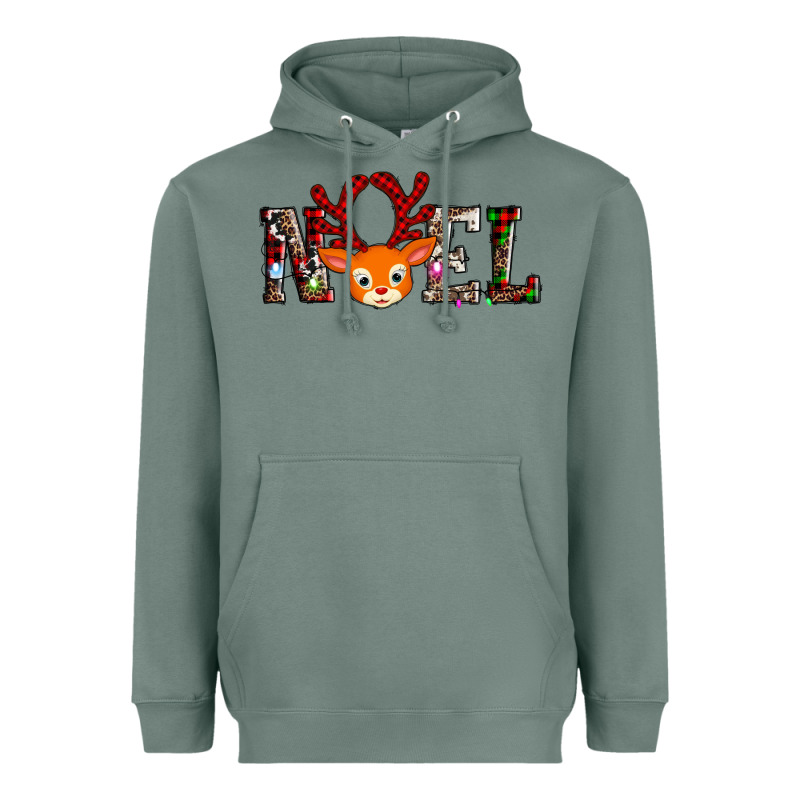 Noel Reindeer Heavyweight Hoodie by AdoDesignShop | Teevron