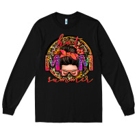 Black hot mom summer messy bun Long Sleeve Tee - Zillion Design Studio
