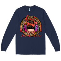 Navy hot mom summer messy bun Long Sleeve Tee - Zillion Design Studio