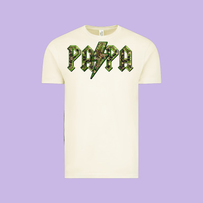 Papa  Lightning Camouflage Vintage Tee Designed By Barkaloodesign