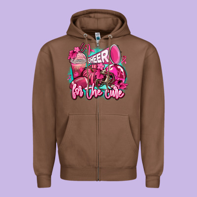 Cheer For The Cure Zipper Hoodie Designed By Adodesignshop
