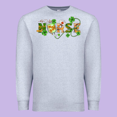 St Patricks Day Nurse Premium Sweatshirt Designed By Barkaloodesign