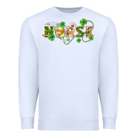 White st patricks day nurse Premium Sweatshirt - BarkalooDesign