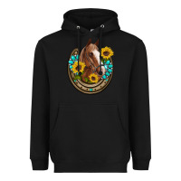 Black western horseshoe horse sunflowers gemstone Heavyweight Hoodie - Artiststas