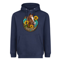 Navy western horseshoe horse sunflowers gemstone Heavyweight Hoodie - Artiststas