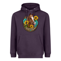 Plum western horseshoe horse sunflowers gemstone Heavyweight Hoodie - Artiststas