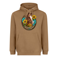 Toasted Coconut western horseshoe horse sunflowers gemstone Heavyweight Hoodie - Artiststas