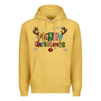 Antique Gold merry christmas raindeerr Premium Hoodie - MaliasSmallBusiness
