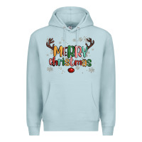 Blue Mist merry christmas raindeerr Premium Hoodie - MaliasSmallBusiness