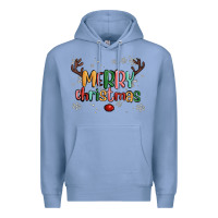 Colony Blue merry christmas raindeerr Premium Hoodie - MaliasSmallBusiness