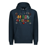 Navy merry christmas raindeerr Premium Hoodie - MaliasSmallBusiness