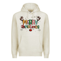 Oatmeal Heather merry christmas raindeerr Premium Hoodie - MaliasSmallBusiness