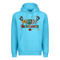 Ocean Blue merry christmas raindeerr Premium Hoodie - MaliasSmallBusiness