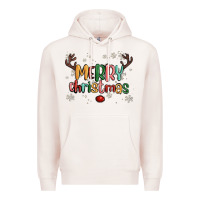 Pale Pink merry christmas raindeerr Premium Hoodie - MaliasSmallBusiness