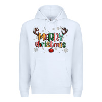 White merry christmas raindeerr Premium Hoodie - MaliasSmallBusiness
