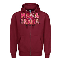 Burgundy mama of drama girl mom Zipper Hoodie - JahusDesignShop