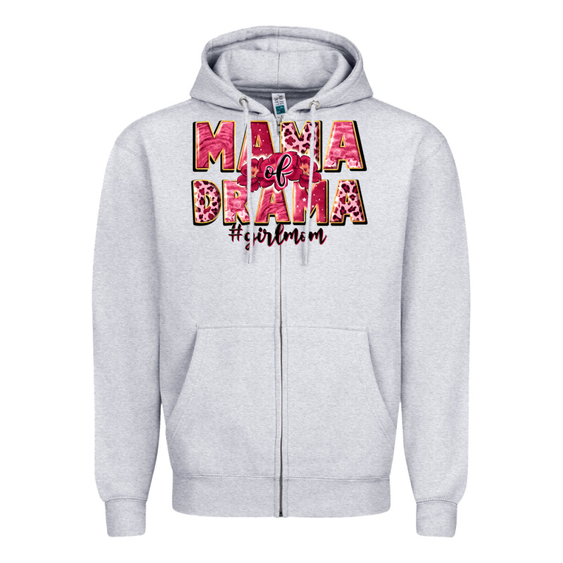 Mama Of Drama Girl Mom Zipper Hoodie by JahusDesignShop | Teevron
