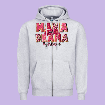 Mama Of Drama Girl Mom Zipper Hoodie Designed By Jahusdesignshop