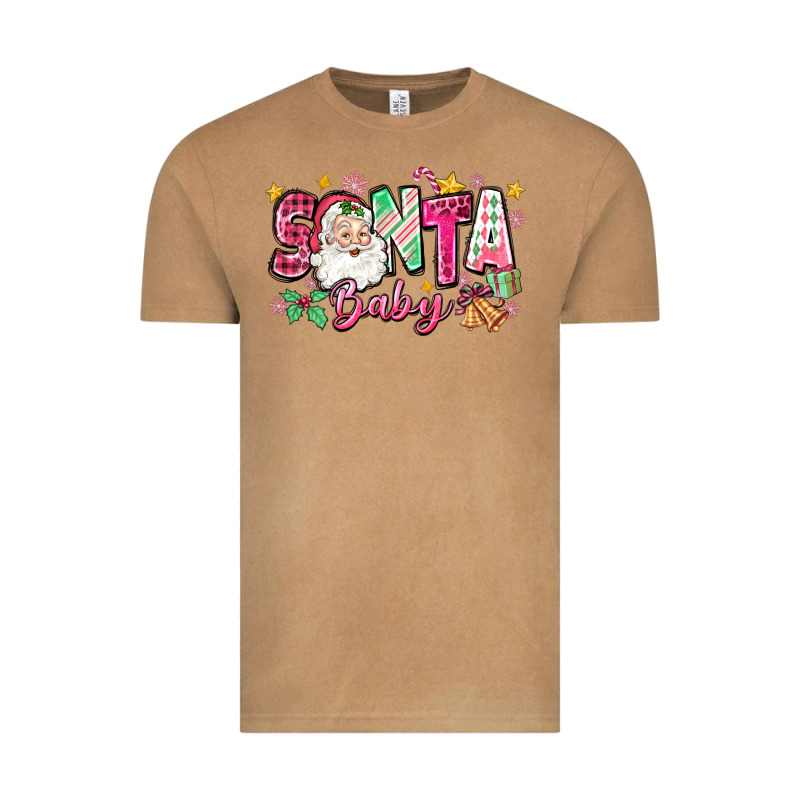 Pink Santa Baby Christmas Vintage Tee by Zillion Design Studio | Teevron