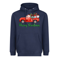 Navy merry christmas truck gnomes Heavyweight Hoodie - AdoDesignShop