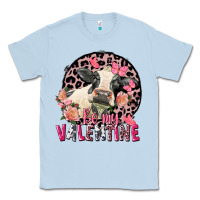 Dusty Blue be my valentine holstein cow valentine's day Classic Tee - FaDigitalArtStudio
