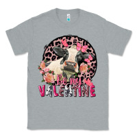 Heather Grey be my valentine holstein cow valentine's day Classic Tee - FaDigitalArtStudio