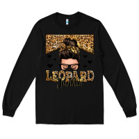Black leopard junkie messy bun Long Sleeve Tee - Zillion Design Studio