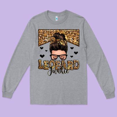Leopard Junkie Messy Bun Long Sleeve Tee Designed By Zillion Design Studio