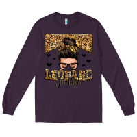 Plum leopard junkie messy bun Long Sleeve Tee - Zillion Design Studio