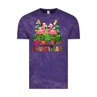 Cloud Purple merry christmas flamingo Vintage Tee - Zillion Design Studio