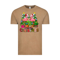 Vintage Coffee merry christmas flamingo Vintage Tee - Zillion Design Studio
