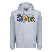 Heather Grey engineer Premium Hoodie - NancyCooperArtShop