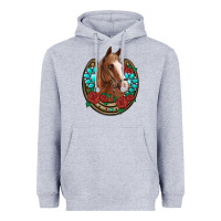 Heather Grey western horseshoe horse roses gemstone Heavyweight Hoodie - Artiststas