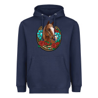 Navy western horseshoe horse roses gemstone Heavyweight Hoodie - Artiststas