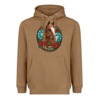 Western Horseshoe Horse Roses Gemstone Heavyweight Hoodie | Teevron