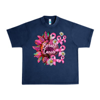 Navy breast cancer sunflower Urban Heavy Tee - BarkalooDesign