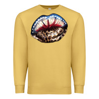 Antique Gold American lips leopard Premium Sweatshirt - NancyCooperArtShop