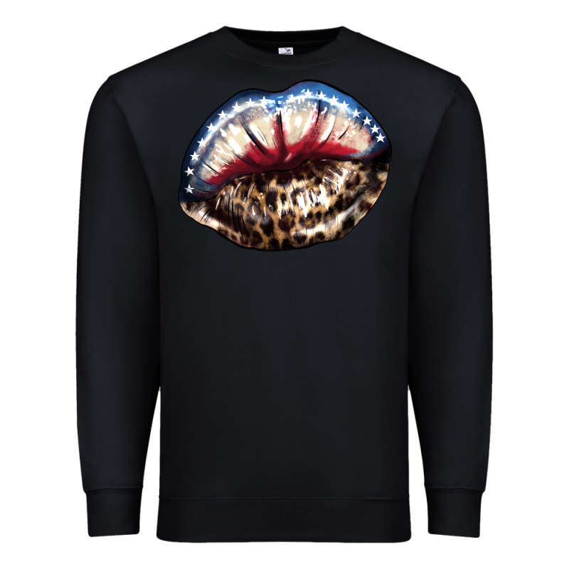 American Lips Leopard Premium Sweatshirt by NancyCooperArtShop | Teevron