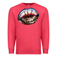Cardinal American lips leopard Premium Sweatshirt - NancyCooperArtShop