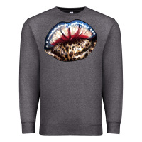 Charcoal Heather American lips leopard Premium Sweatshirt - NancyCooperArtShop