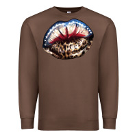 Chestnut American lips leopard Premium Sweatshirt - NancyCooperArtShop