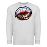 Dove Grey American lips leopard Premium Sweatshirt - NancyCooperArtShop