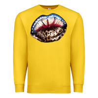 Lemon American lips leopard Premium Sweatshirt - NancyCooperArtShop