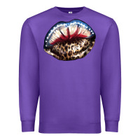 Purple American lips leopard Premium Sweatshirt - NancyCooperArtShop