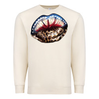 Sandshell American lips leopard Premium Sweatshirt - NancyCooperArtShop