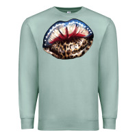 Seafoam American lips leopard Premium Sweatshirt - NancyCooperArtShop