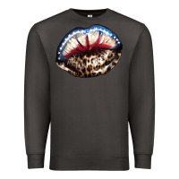 Smoke American lips leopard Premium Sweatshirt - NancyCooperArtShop