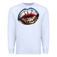 White American lips leopard Premium Sweatshirt - NancyCooperArtShop
