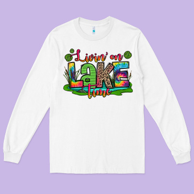 Living On Lake Time Long Sleeve Tee Designed By Zillion Design Studio